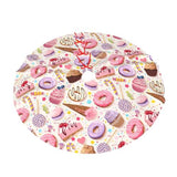 Lollipop Candy Macaroon Cupcake Christmas Tree Skirt 36" for Xmas Halloween New Year Holiday Party Home Tree Mat Decor Ornaments Decoration