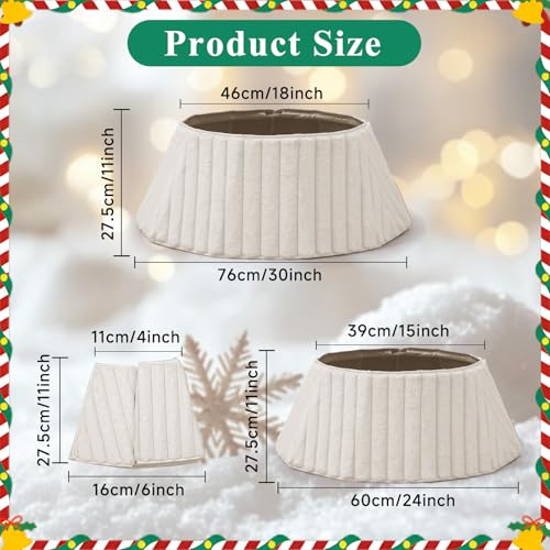 Lanpn 30 Inch Christmas Tree Collar, Plush Tree Collar Tree Stand Cover Xmas Tree Ring Stand Tree Basket Skirt for Winter Home Party Holiday Indoor Christmas Decorations (White, 75cm)