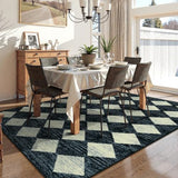 Lahome 6x9 Washable Area Rug Black Checkered Non Slip Living Room Carpet