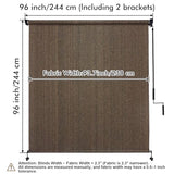 Artpuch Outdoor Roller Shade 8' W x 8' H, Mocha Exterior Cordless Patio Shades Roll Up Blinds with Spliced Pole Design, (2 Poles, One-Piece Fabric)