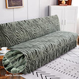 Armless Sofa Bed Cover with Skirt, Futon Slipcovers No Arms, Armless Futon Cover Stretch Sofa Bed Slipcover Protector for Kids Pets (Dark Gray,Large)