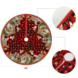 AVOIN colorlife Buffalo Plaid Christmas Tree Skirt 48 Inch, Winter Holiday Tree Decoration