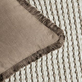 Foindtower Decorative Linen Fringe Throw Pillow Covers 26×26 Light Brown