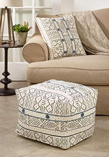 SARO LIFESTYLE Light Mudcloth Pouf