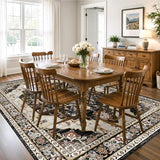 8x10 Washable Area Rug for Living Room, Black Rusty Red