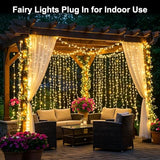 33 FT 100LEDs Christmas Lights Plug in,Outdoor Indoor Connectable Fairy Lights with Timer and 8 Modes,Christmas Tree Lights for Garden Party Wedding Christmas Decoration(Warm White)