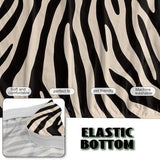 Zebra Print Beige Black Soft Futon Covers Armless Sofa Bed Slipcover with Elastic Bottom Wear Resistant Furniture Protector Stretch Washable Couch Cover for Futon