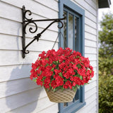 YXZZWL 8 Bundles Artificial Impatiens for Outdoor Spring Summer Decor, No Fade Silk Fake Flowers, UV-Resistant Faux Plants for Garden Porch Home Farmhouse Decoration (Red)