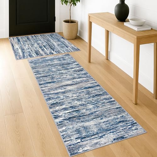 Set of 2, 2x3&2x6 Small Washable Area Rug Entryway Kitchen Runner