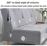 YOPOIY Stylish Printed Futon Cover Premium Polyester Fabric Futon Slipcover Removable Armless Sofa Cover Lightweight Furniture Cover for Pets, Kids -1-140-160cm