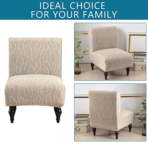 Eco-Ancheng Armless Chair Slipcover Removable Armless Accent Chairs Covers Washable Armless Slipper Chair Slipcover Printed Armless Chair Furniture Protector Covers for Living Dining Room Hotel
