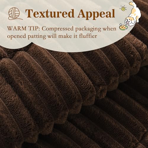 MYSKY HOME Couch Covers for 3 Cushion Sofa Pet Friendly, Couch Cover for Dogs, Sofa Covers for Pets Washable, Soft Non-Slip Sofa Slipcovers Furniture Protector Covers, Chococlate, 27.6" x 70.9"