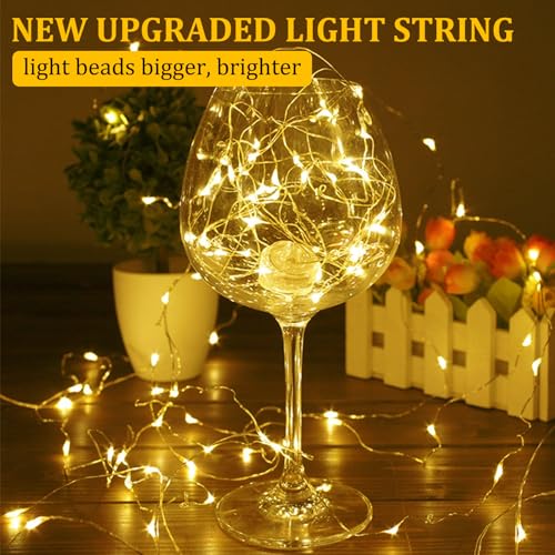 Timer Led Fairy Lights,1 Pack Mini Battery Powered Silver Wire Starry Tiny String Light,Battery Operated Micro Lights for Bedroom,Christmas,Parties,Wedding,Centerpiece,Decoration (5m/16ft Warm White)