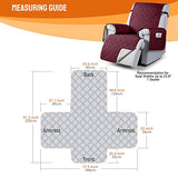 VANSOFY 100% Waterproof Recliner Chair Covers, Recliner Cover Non-Slip Dog Chair Cover Furniture Protector Washable Slipcover with Pocket, Elastic Straps for Pets, Dogs(Burgundy, 23.6")