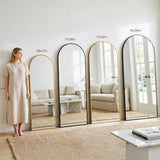 Antok Full Length Floor Mirror Arched Standing Mirror with Aluminum Frame - Freestanding Wall Mount Leaning Body Mirror for Bedroom Living Room Entryway, 71" L x 28" W, Black