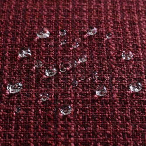 Artscope Outdoor Waterproof Throw Pillow Covers 16x24 Inch Decorative Linen Outdoor Pillows Cushion Case for Patio Couch Sofa - Wine Red