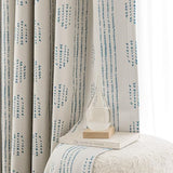 100% Boho Blackout Curtains 84 Inches Long for Bedroom, Blue on Beige Patterned Bohemian Curtains for Living Room, Geometric Striped Thermal Insulated Window Drapes Grommet Top 2 Panels