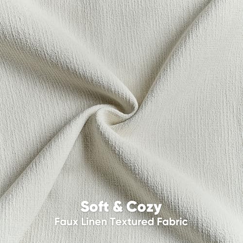 Pack of 2 Faux Linen Throw Pillow Covers 12x20 Inch,Cream