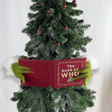 Whimsical Christmas Tree Decorations, Funny Elf Reading The Book of WHO Christmas Tree Topper Ornaments Farmhouse Xmas Decor for Table Mantel Porch Holiday Party Gifts