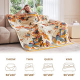 MSGKV Boho Throw Blanket for Couch and Sofa 50"x60" Cotton Throw Cover for Living Room with Floral and Butterfly, Summer Breathable&Lightweight Blanket