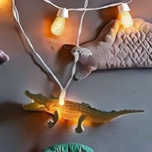 Crocodile String Lights 10LED 6.8FT Novelty Light Battery Operated with Kids Gift Indoor String Lights Home Bedroom Party Birthday Decoration Easter (Warm White)
