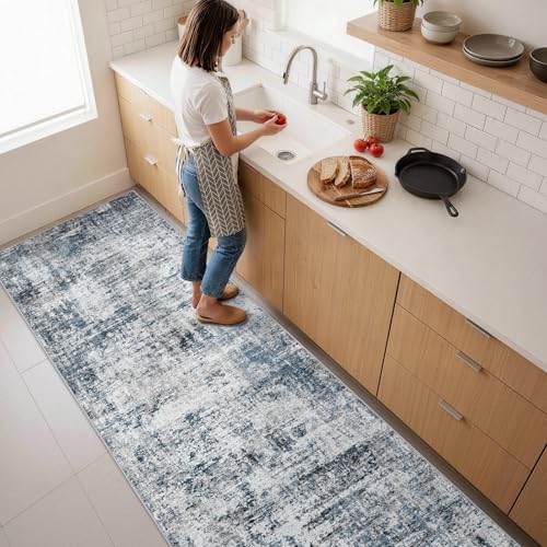 Washable 2x8 Runner Rug: Modern Abstract Carpet Runners for Hallway