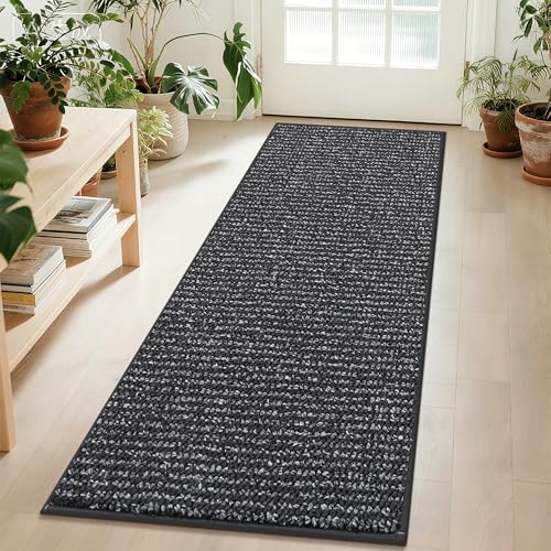 BEQHAUSE Hallway Runner Rugs 2x6, Hallway Rug Non-Slip Washable, Charcoal
