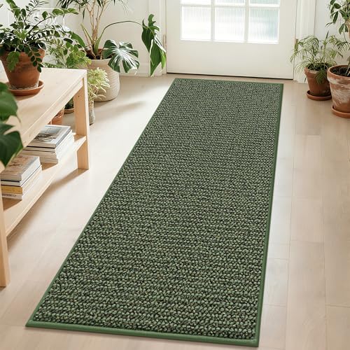 BEQHAUSE Hallway Runner Rugs 2x6, Hallway Rug Non-Slip Washable, Green