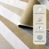 Lahome Khaki Rainbow Sun Washable Area Rug 9x12 for Living Room
