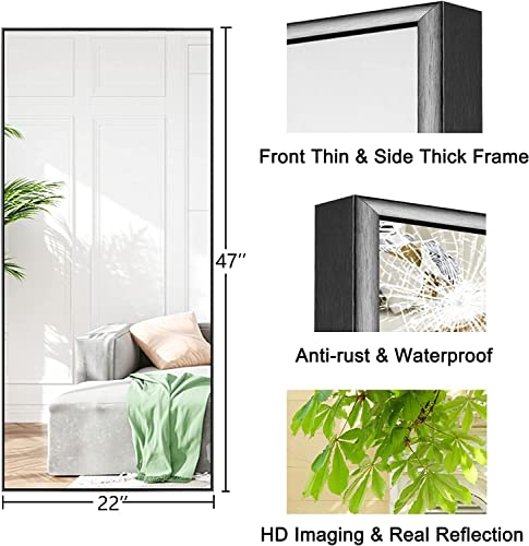 MIRUO 51" x 16" Door Mirror - Wall Hanging Full Length White Mirror for Bathroom