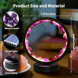 Runyansghi Amethyst Night Lamp 8.6'' Natural Healing Crystal Bedside USB Port 3 Colours Dimming Mode Bedroom Suitable Light for Living Room Office Home Decor Ideal Gift