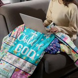 CUJUYO Christian Gifts for Women Blanket 60"x50" - Religious Catholic Baptism Confirmation Gifts for Girls - Birthday Inspirational Spiritual Present for Women - Bible Verse Flower Christian Blankets