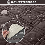 TAOCOCO 100% Waterproof Recliner Sofa Cover Non Slip Couch Cover for 3 Seat Reclining Sofa, Split Reclining Couch Covers 3-Piece with Straps, Washable Sofa Slipcover for Kids Pets(3 Seater, Chocolate)