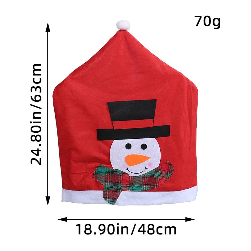 Christmas Chair Dinner Table Decoration Santa Snowman Elk Chair Back Covers Protector 2024 New Year Holiday Party