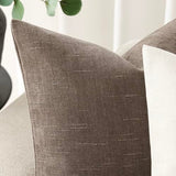 Foindtower Pack of 2 Soft Textured Throw Decorative Pillow Covers Square Accent Solid Cushion Cover Cozy Farmhouse Pillow Case with Zipper for Couch Sofa Bedroom Living Room 20x20 Inch, Taupe
