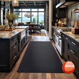 RESILIA Black Plastic Floor Runner - Embossed Wide Rib Waterproof Vinyl, Heavy Duty Protector Mat for Indoor Hardwood, Hard Floors, Garage, Entryway, Kitchen, & Outdoor Use, 15" x 48", Made in USA