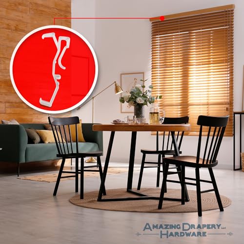 Amazing Drapery Hardware 2.5 Inch Clear Valance Clips for Blinds & Window Shades, 10-Pack - Hunter Douglas WoodMates and Chalet Woods Replacement, Faux Wood & Metal Treatments