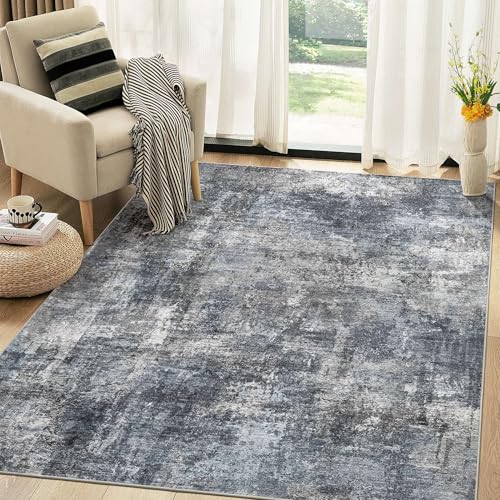 Washable 6x9 Area Rugs for Living Room: Abstract Modern Home Decor Rug