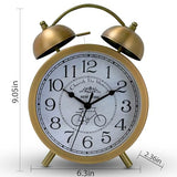 Maxspace Twin Bell Alarm Clock, 6-Inch Dual Alarm Clock Loud for Heavy Sleepers, Small Desk Clock for Bedside Table, Battery Operated (Shatong - Arabic)