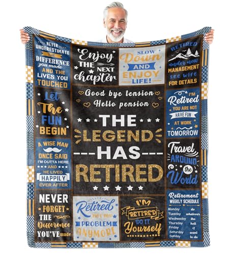Retirement Gifts for Men, Retirement Gifts, Retired Gift for Man, Coworker Leaving Farewell Going Away Gift for Coworkers Friends, Best Gift for Retired Man 2026 Blanket 60"X 50"