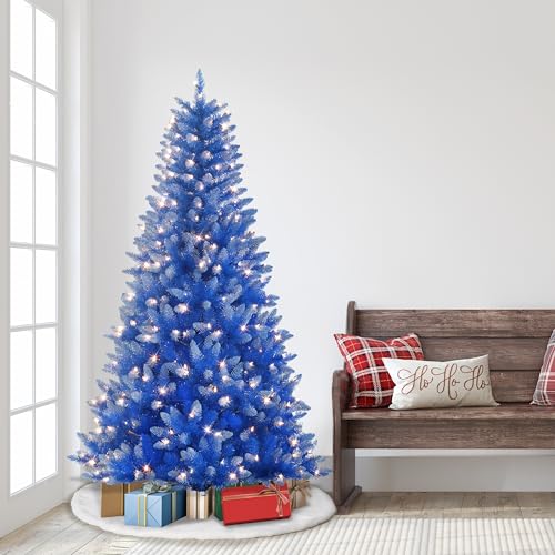 Puleo International Pre-Lit 6.5' Artificial Christmas Tree with 300 Lights, Blue