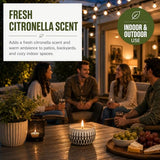 24 Pack Citronella Candles Outdoor, 2.5 oz Soy Wax Tin Candles with 8% Citronella Oil, Up to 600 Hours Total Burn Time, Portable Patio Candle Set for Backyard, Camping, BBQ & Summer Use