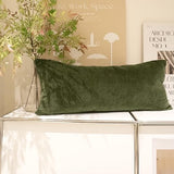 JoraLion Chenille Lumbar Pillow Covers 14x36 inch, Moss Green Spring Decorative Pillow Covers, Farmhouse Solid Dyed Soft Chenille Cushion Case for Couch Sofa Bed Living Room, Pack of 1(Cover ONLY)