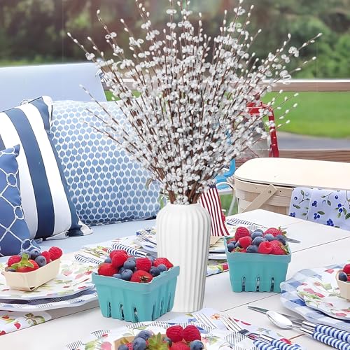 Wootkey 5pcs 29.5" Faux Jasmine Artificial Flowers Tall White Floral Branches Stem for Home Wedding Vase Filler Party DIY Decoration