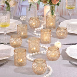 12Pcs Assorted Gold Votive Candle Holders, Tea Light Candle Holder for Table Centerpiece, Gold Candle Holders for Wedding Centerpieces, Brithday and Holiday Decorations