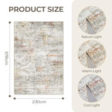 2x3 Rug Non Slip, Small Washable Entryway Rug,Grey