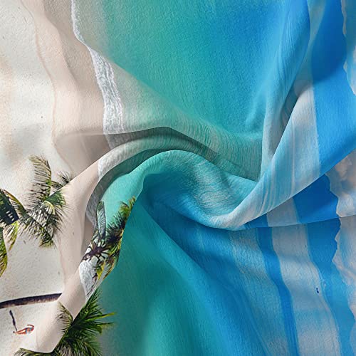 Ocean Beach Tapestry, Hawaii Sea Nature Fake Faux Window Art Tapestries Wall Hanging For Bedroom College Dorm Living Tropical Summer Room Office Decor 60X40" Aesthetic Poster