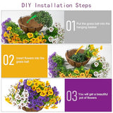 lovemoon 2 Sets Artificial Hanging Pansy Flowers with Baskets, 24 Pcs UV Resistant Faux Silk Pansy Outdoor Hanging Flower for Porch Patio Garden Home Spring Decor (2, White,Yellow,Purple)