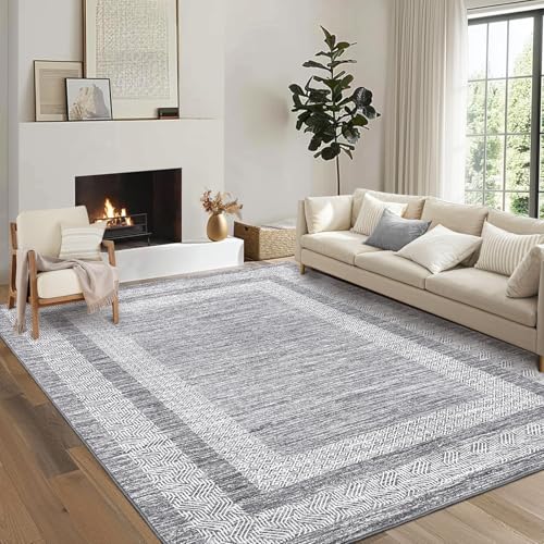 GarveeHome Modern Geometric Area Rug 4x6 Distressed Washable Bedroom Mat