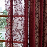TUDECO Burgundy Sheer Curtains 84 Inches Long for Living Room - Luxury Modern Maroon Red Sheer Curtains for Bedroom, Aesthetic Tulle Rod Pocket Light Filtering Farmhouse Red Drapes, 59 x 84 Inch